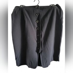 Talbots Black Button-Down Pencil Skirt